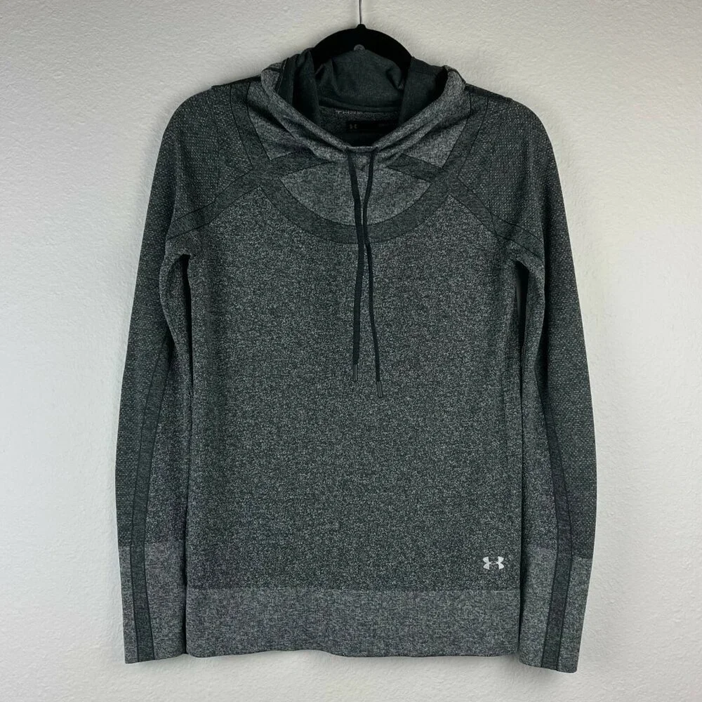 Under Armour Sweatshirt Women's Size S Threadborne HeatGear Hoodie Athletic Gray - Picture 1 of 8